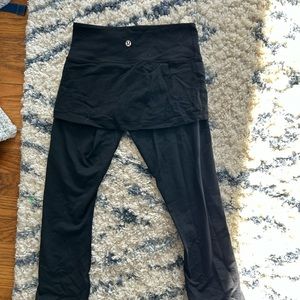 lululemon cropped leggings with skirt